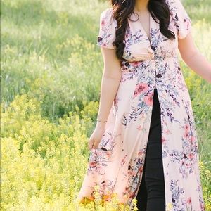 Worn once. Long kimono